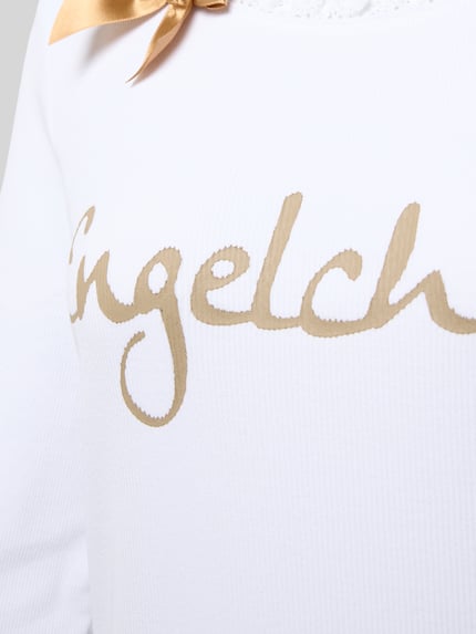 LOUIS & LOUISA Regular fit nachthemd met sierstrik, model 'Engelchen' Wit - 2