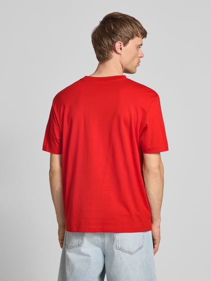 Calvin Klein Jeans T-Shirt mit Label-Print und Rundhalsausschnitt Rot 5