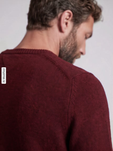 Tommy Hilfiger Regular Fit Pullover aus Lammwoll-Mix Bordeaux Melange 3