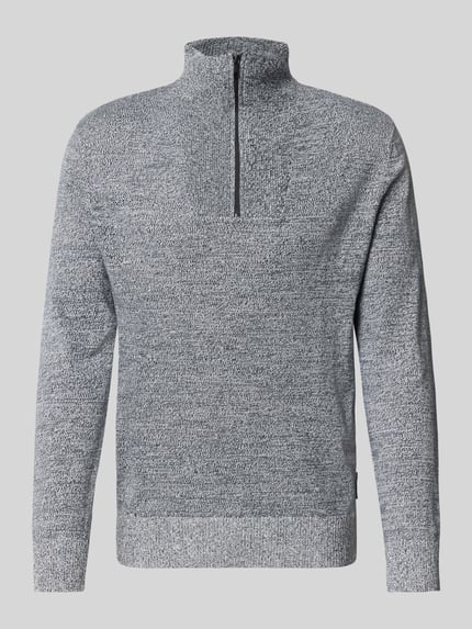 Tom Tailor Denim Regular Fit Troyer aus reiner Baumwolle Offwhite Melange 2