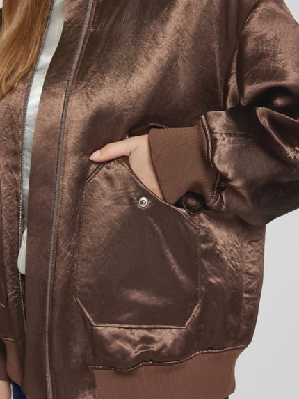MM by Max Mara Blouson mit Stehkragen Modell 'IMELDE' Hellbraun 3