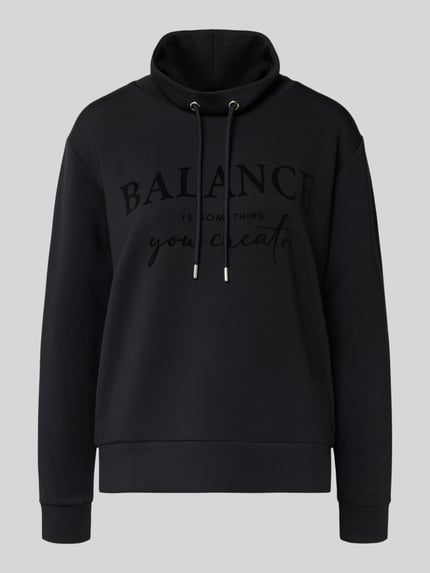 Christian Berg Woman Relaxed Fit Pullover mit Statement-Print Black 2