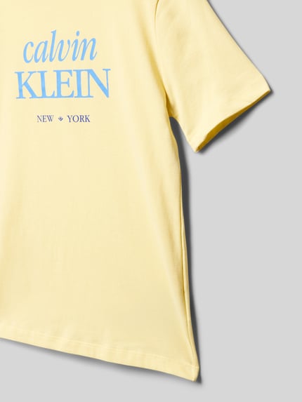 Calvin Klein Jeans Regular Fit T-Shirt aus reiner Baumwolle GELB 2