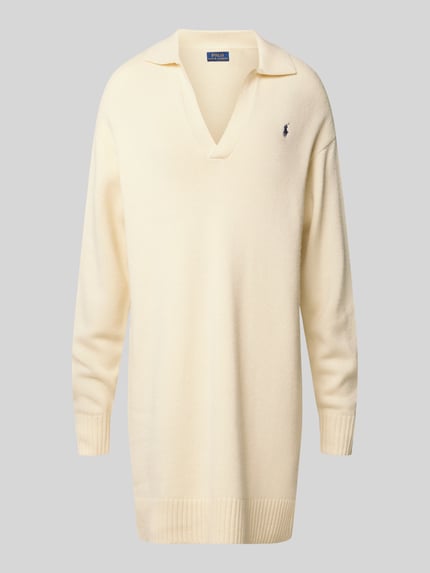 Polo Ralph Lauren Wollen jurk met logostitching Zand - 2
