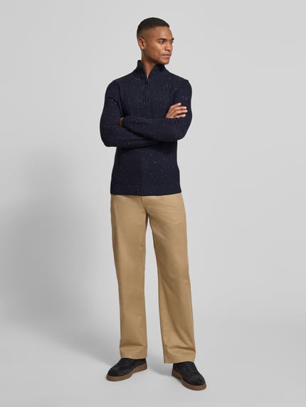 Tom Tailor Regular Fit Troyer aus Baumwoll-Mix Marine 1