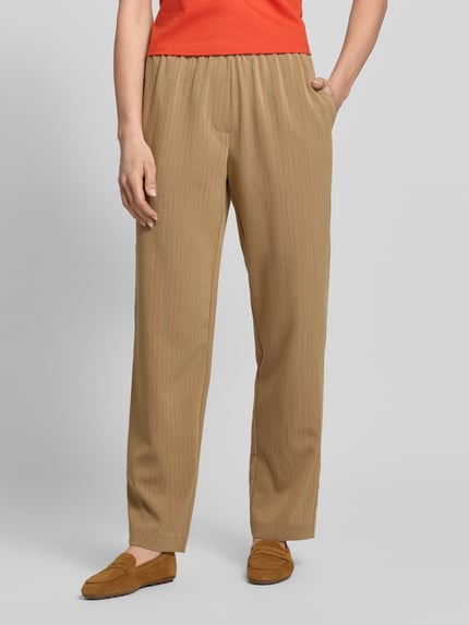 Essentiel Antwerp Wide Leg Stoffhose aus Viskose-Mix Modell 'JINOU' Mittelbraun 4