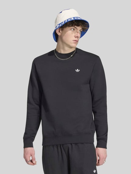 adidas Originals Bluza o kroju regular fit z mieszanki bawełny z wyhaftowanym logo Czarny 3