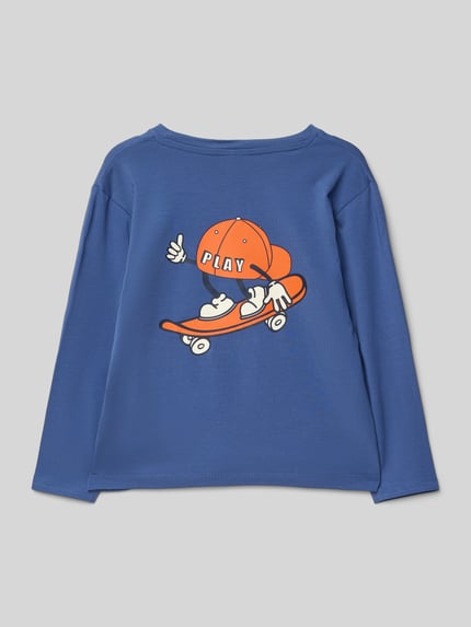 NAME IT Shirt met lange mouwen en motiefprint, model 'MOTIS' Blauw - 3