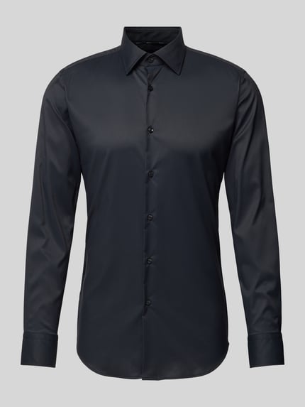BOSS Slim Fit Businesshemd aus Feintwill mit Stretch-Anteil Black 2