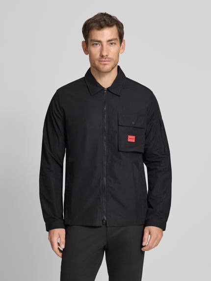 HUGO regular fit overhemdjack van katoenmix model 'EMMOND' Zwart - 4