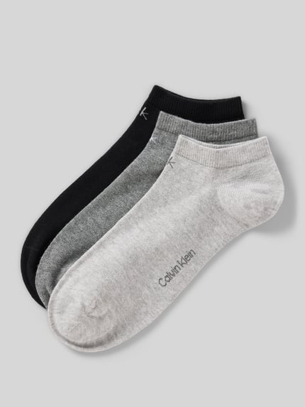 CK Calvin Klein Krótkie skarpety z detalem z logo w zestawie 3 szt. Średnioszary 1
