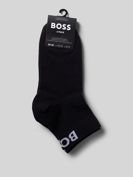 BOSS Sokken voor sneakers met labelstitching in set van 2 Zwart - 3