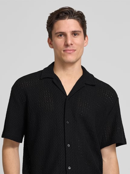 Selected Relaxed fit vrijetijdsoverhemd met platte kraag, model 'SLHRELAXBANE' Zwart - 3