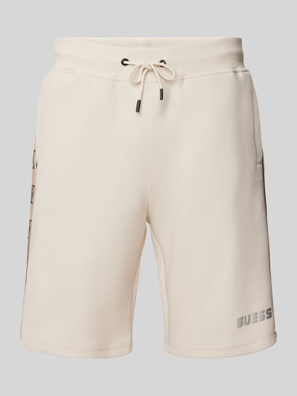 GUESS Activewear Regular fit sweatshorts met labelprint, model 'MICKEY' Beige - 2