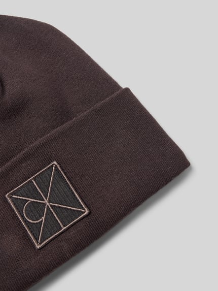 CK Calvin Klein Czapka z mieszanki wiskozy z naszywką z logo model ‘Bea’ BLACK 2