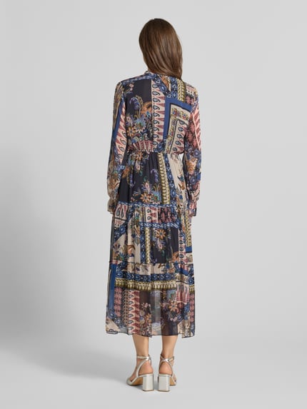Milano Italy Midikleid aus Viskose im Allover-Look Marine 5