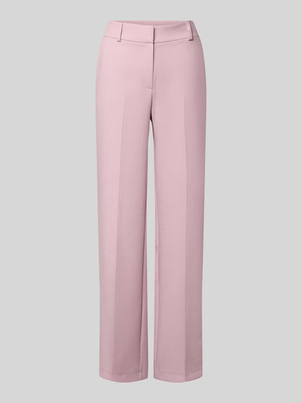 Produktfoto, Regular Fit Weite Hose mit Viskose-Anteil Modell 'RITA' von Selected Femme in zartem Rosaton, melierte Optik, Webware, sichtbare Gürtelschlaufen und Bundfalten, seitliche Eingrifftaschen, angedeutete Gesäßtaschen, Schiebehaken- und Reißverschluss.