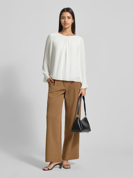 s.Oliver BLACK LABEL Regular fit blouse met lange mouwen met volants Offwhite - 1