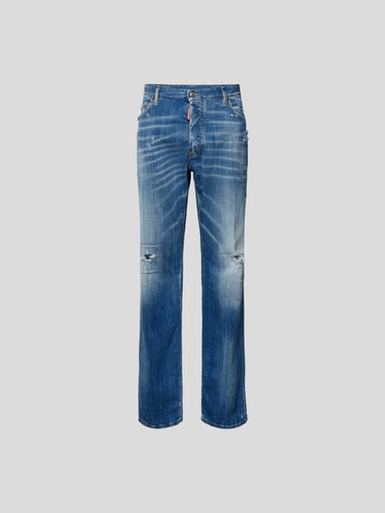 Jeansy o kroju straight fit w efekcie znoszenia Shop The Look MANNEQUINE