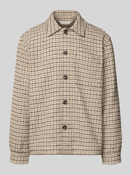 Selected Kurtka koszulowa o kroju oversized z mieszanki wełny model ‘REGARI’ Jasnobrązowy 2