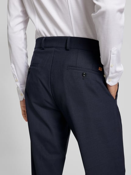 CG – CLUB of GENTS Broek met bandplooien, model 'Obey' Marineblauw - 3