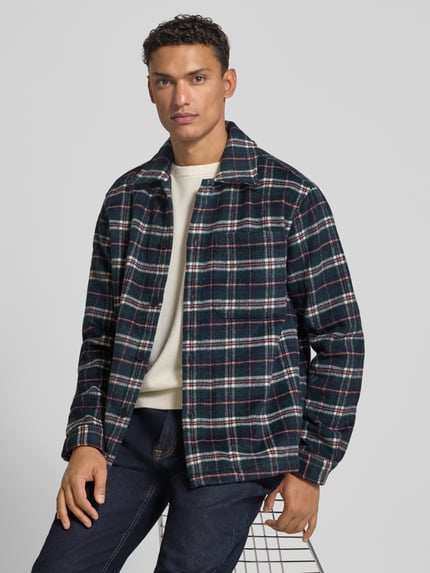 MCNEAL Regular Fit Hemdjacke mit Kentkragen Dunkelblau 3