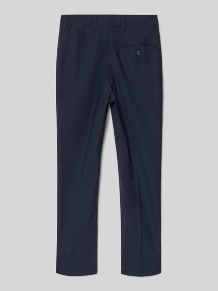 Produktfoto, Stoffen broek met steekzakken en achterzak, materiaalmix met viscose, recht model, bandplooien, G.O.L.