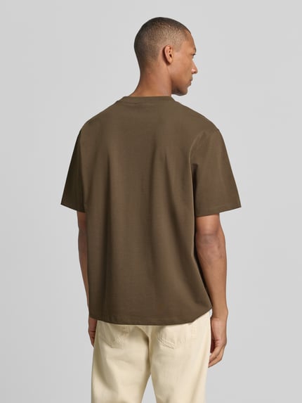 Lindbergh Oversized T-Shirt aus reiner Baumwolle Schoko 5