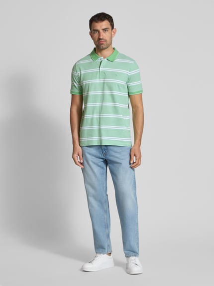 Fynch-Hatton Regular Fit Poloshirt mit Logo-Stitching Hellgruen 1