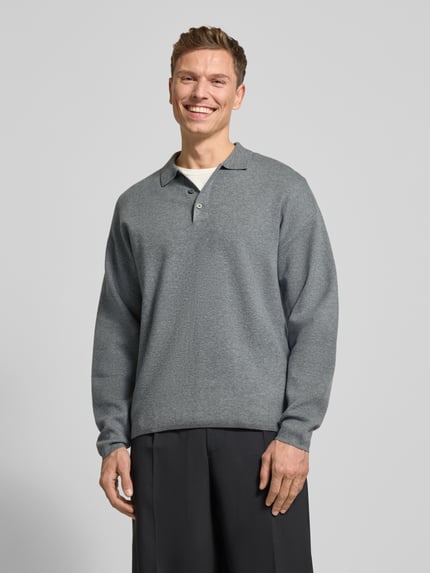 JACK & JONES Premium Gebreide pullover met polokraag, model 'BLABRADFORT' Middengrijs - 4
