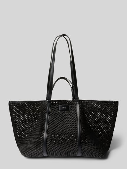 Produktfoto, torba shopper z uchwytami model 'PALMAH' od BOSS, efekt: jednolity kolor, aplikacja z metką, kształt prostokątny