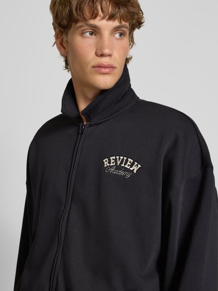 REVIEW Sweatjacke mit Umlegekragen und Eingrifftaschen Black 3