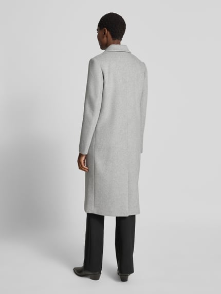 Christian Berg Woman Selection Regular fit lange wollen jas met viscose Lichtgrijs gemêleerd - 5