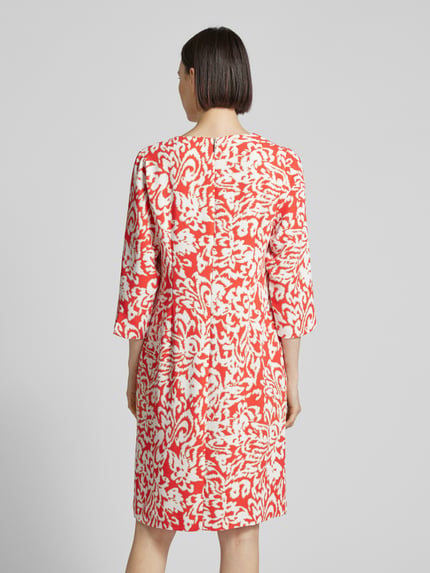 COMMA Knielange jurk met all-over print Rood - 5