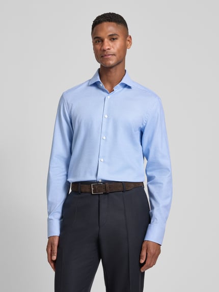 BOSS Slim Fit Businesshemd aus reiner Baumwolle Modell 'HANK' Bleu 4