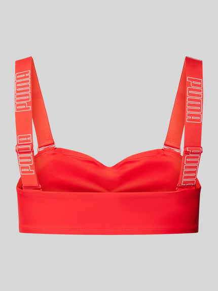 PUMA Top bikini z nadrukiem z logo Czerwony 3