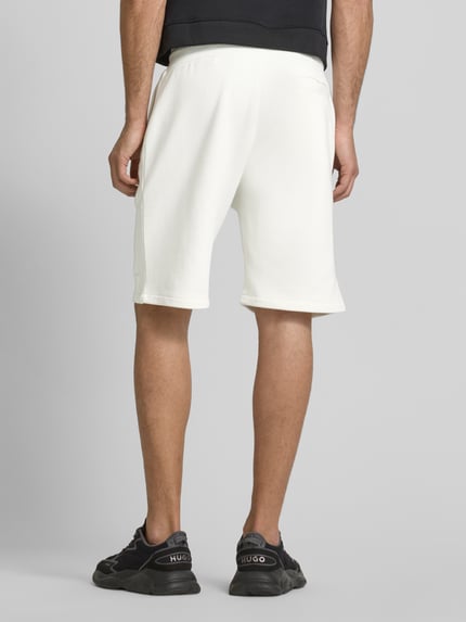 GUESS Activewear Korte broek met elastische band en tunnelkoord, model 'ALDWIN' Offwhite - 5