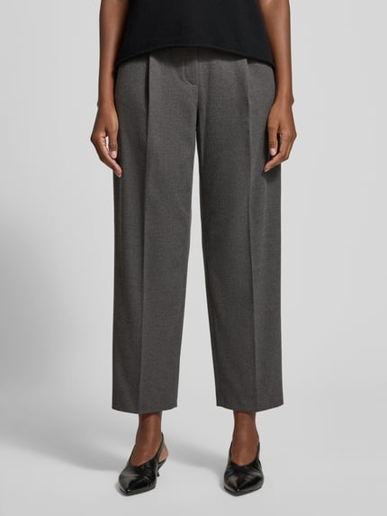 Jake*s Collection Straight fit bandplooibroek met viscose Donkergrijs - 4
