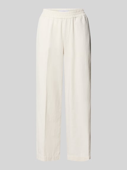 Produktfoto, Culotte mit französischen Eingrifftaschen Modell 'Linn' von Angels, Reine Baumwolle, Loose-Fit, elastischer Bund, Gesäßtaschen, Bundweite bei Größe 36/26: 40 cm, Innenbeinlänge bei Größe 36/26: 64 cm, natürliche cremeweiße Farbe, glatte Textur, lockere gerade Form