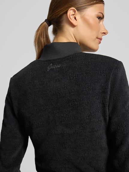 GUESS Activewear Slim fit sweatjack met opstaande kraag model 'LAUDOMIA' Zwart - 3