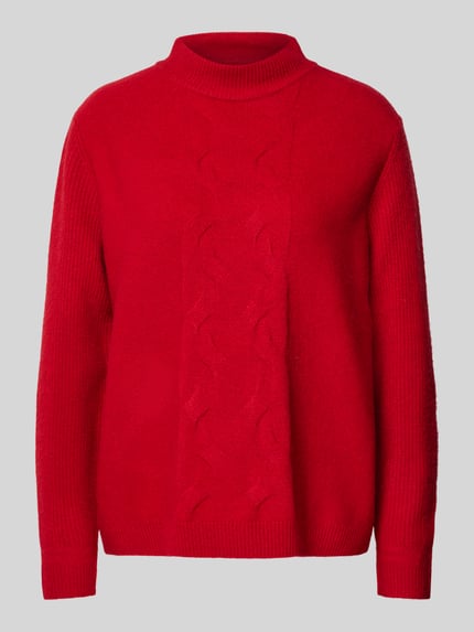 Street One Sweter z dzianiny z prążkowanymi wykończeniami Czerwony 2