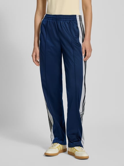 adidas Originals Spodnie typu track pants o kroju straight fit z lampasami model ‘Break’ Ciemnoniebieski 4