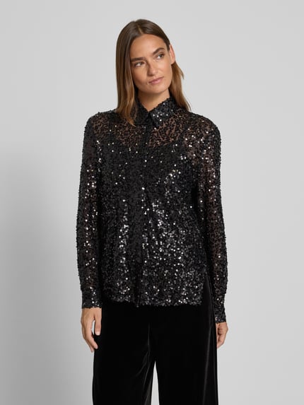 Christian Berg Cocktail Regular Fit Bluse mit Pailletten Black 4