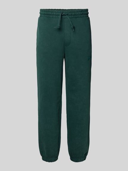 HUGO Relaxed fit sweatpants van katoenmix, model 'DELWONY' Donkergroen - 2