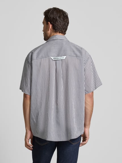 American Vintage Regular fit vrijetijdsoverhemd met borstzak, model 'ZIVOW' Blauw - 5