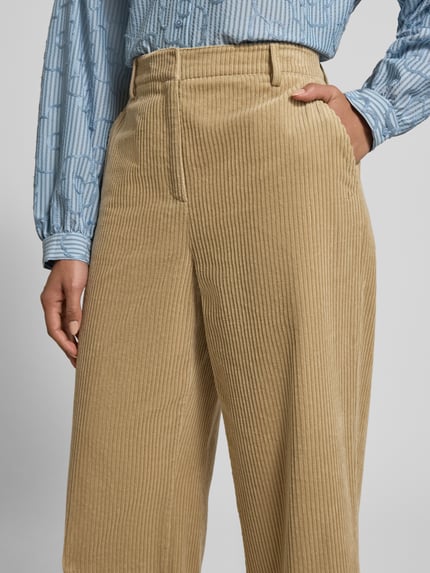 Jake*s Studio Woman Corduroy broek met wijde pijpen Rietgroen - 3