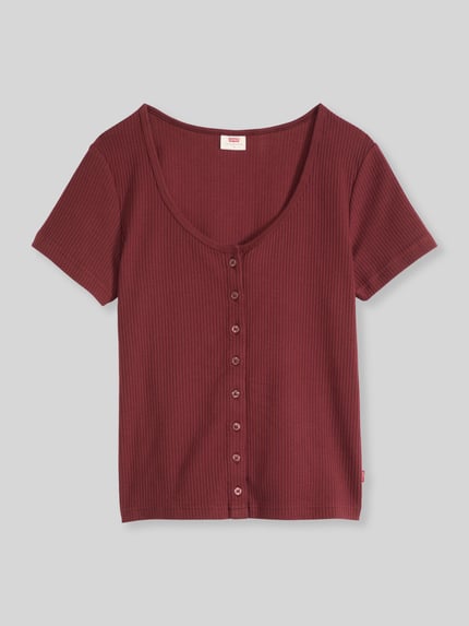 Levi's® Slim fit t-shirt van katoenmix Donkerrood - 2