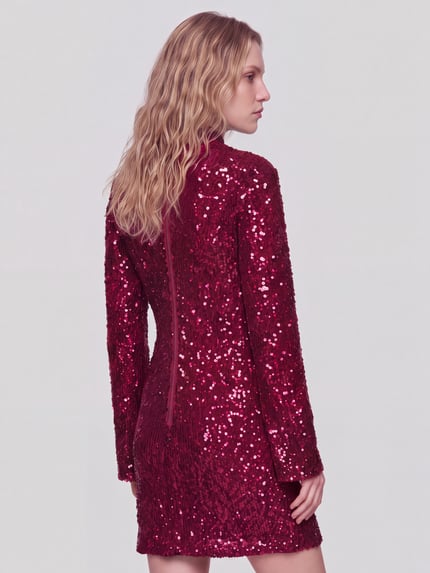 Jake*s Casual Paillettenkleid mit ausgestellten Ärmeln Violett 5
