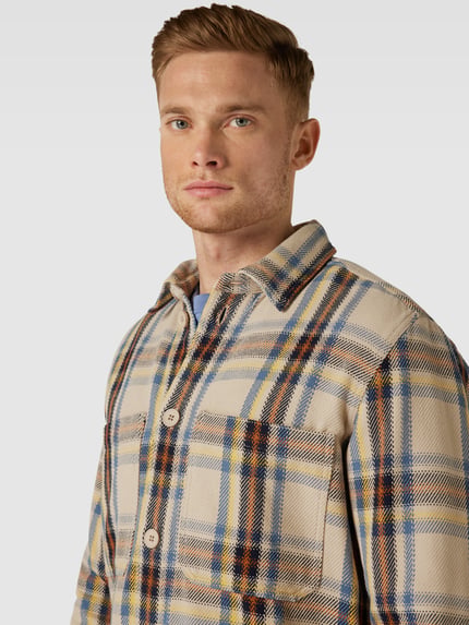 KnowledgeCotton Apparel Regular fit overhemdjack met opgestikte borstzakken Middenbruin - 3