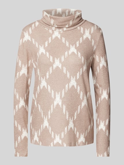 Street One Shirt met lange mouwen met coltrui Beige - 2